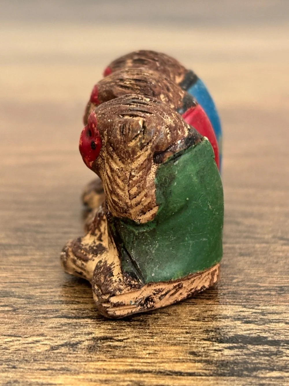VINTAGE 3 Wise Monkeys See Hear Speak No Evil Bankoware Redware Figurine Japan